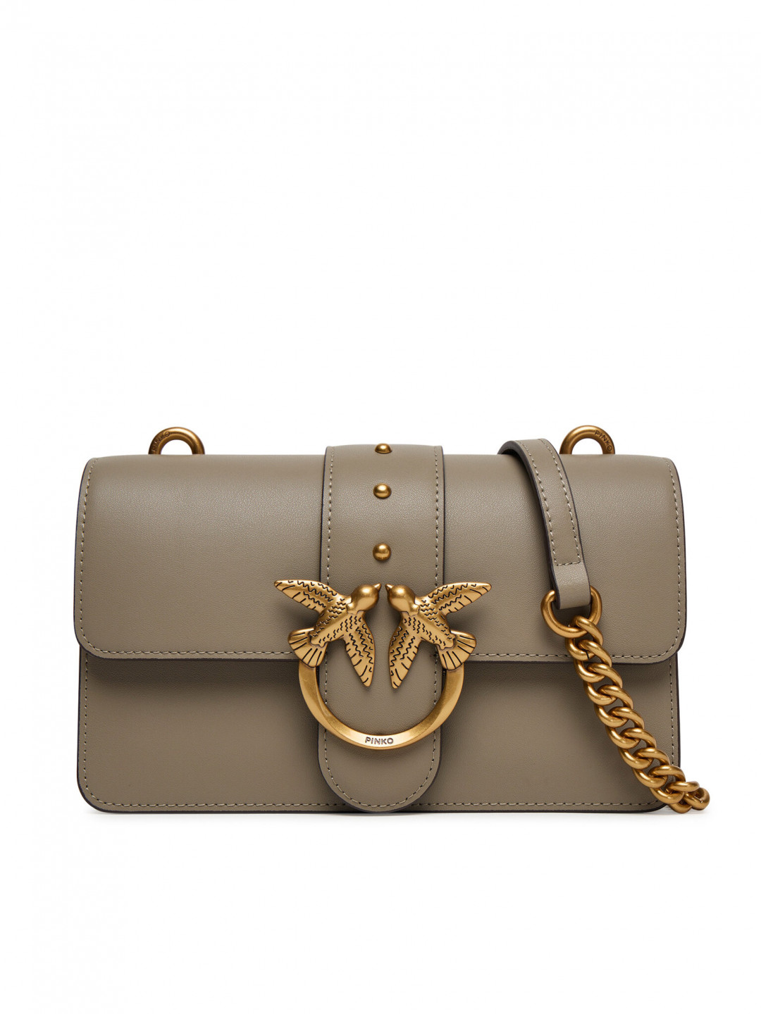 PINKO Kabelka Love One Mini ST CL Al 25-26 PLTT 105856 A0F1 Šedá